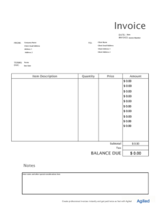 PDF invoice template