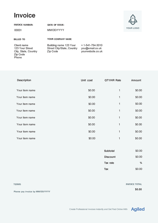 Free Videography Invoice Template Agiled Edit and Send