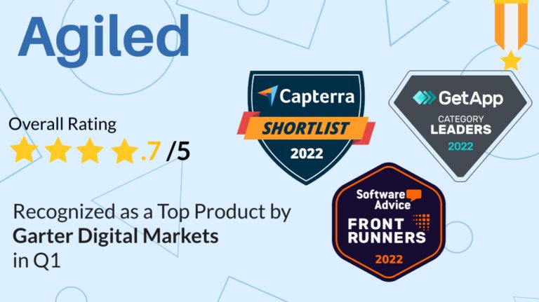 Agiled Wins Multiple Accolades From Gartner Digital Markets in Q1 2022
